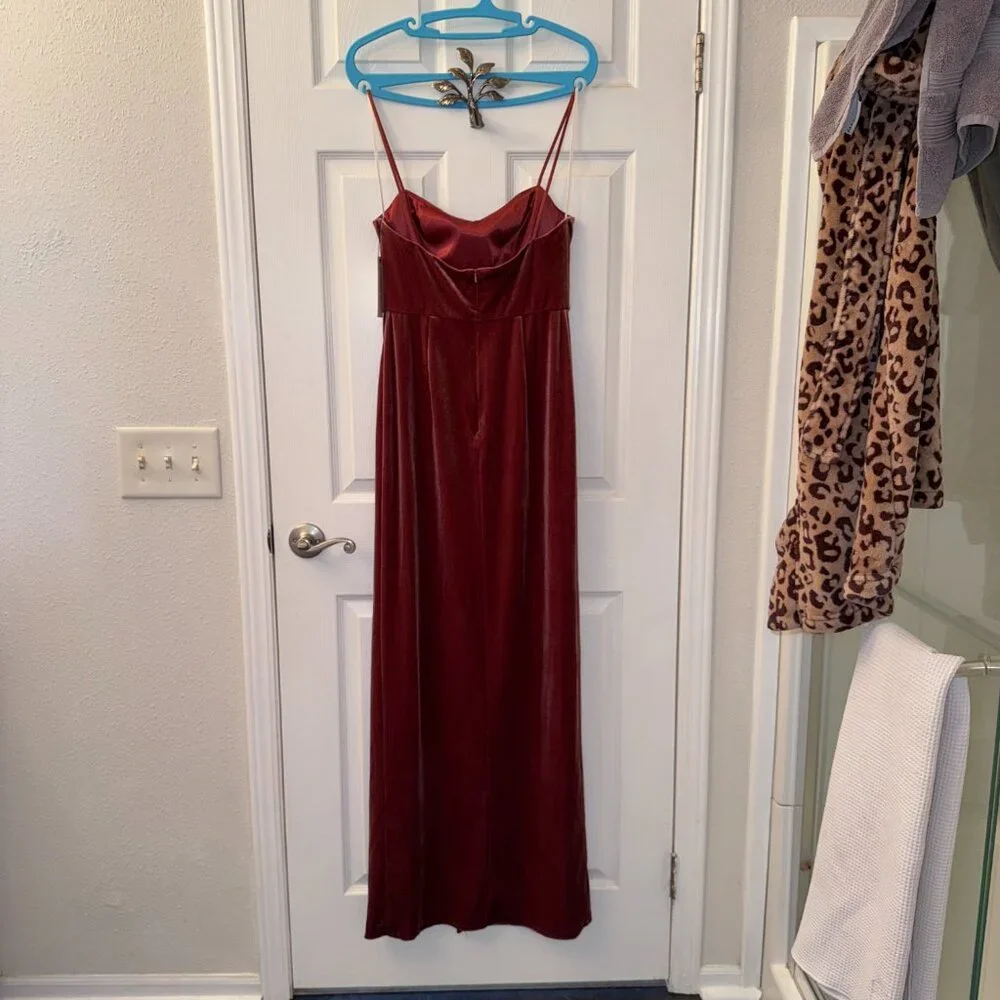 Jenny Yoo Quinn Velvet Column Gown - Rose - 8